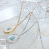 Clotth Minimalist Water-Drop Shell Pendant Necklace – White Seashell & Abalone Inlay, Ins-Style Choker for Women - 4 of 4