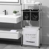 QingMoon Laundry Hamper, 2- Tier Foldable Sorting Basket, Freestanding Laundry Sorter Organizer with Removable Fabric Bins for Bathroom and Dorm - 2 of 4
