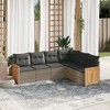 vidaXL Garden Sofa Set Grey PE rattan, powder-coated steel, polyester fabric - 2 of 4