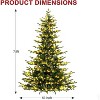 Vivatrees 7.5 Ft Prelit Artificial Christmas Tree With Warm White Lights, Metal Stand, Hinged Branches, Xmas Tree for Decor, Green - 3 of 4
