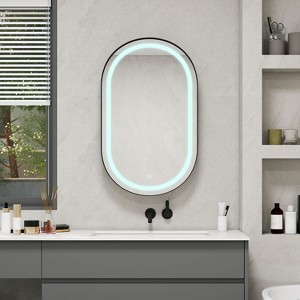 NicBex Oval Mirrored Midecine Cabinet with LED&3 Adjustable Shelves,Wall Mounted&Recessed Bathroom Cabinet with Mirror,3 Optional LED Modes - 1 of 4