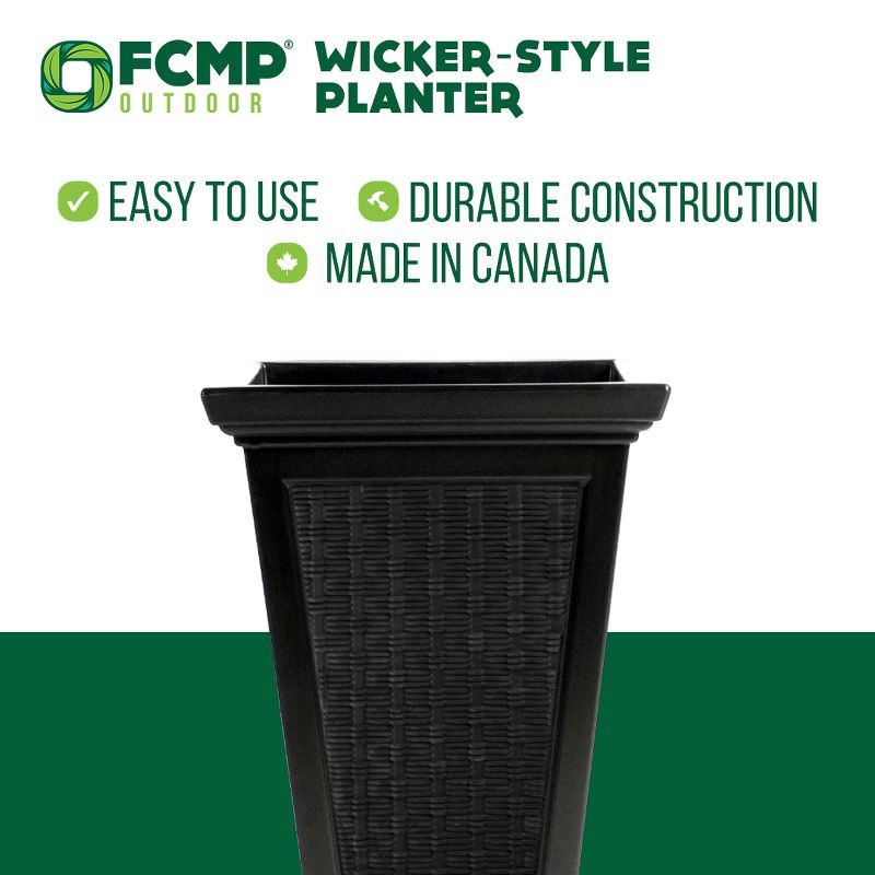 FCMP Outdoor Resin 24" Tall Indoor/Outdoor Self-Watering Pedestal Taper Planter for Potted Plants & Flowers, 5 of 9