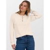 Women's Long Sleeve Henley Tunic Top Lightweight Fall Button Down Sweater Business Casual Blouse - 3 of 4