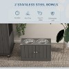 LunaLulinlk Large Elevated Dog Bowls with Storage Cabinet Containing Large 44L Capacity, Gray - 2 of 4