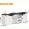 70“ Farmhouse TV Stand for 75 Inch TVs, Mid Century Modern TV Console Table with Sliding Barn Doors & Storage Cabinets for Living Room Bedroom - 3 of 4