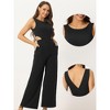 Allegra K Women's Elegant Sleeveless Backless Cutout High Waist Wide Leg Romper Jumpsuits - 2 of 4