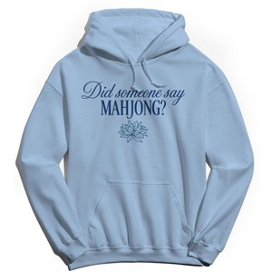 Rerun Island Men's Did Someone Say Mahjong Flowers Luxury Paradise With A Side Of Chaos Long Sleeve Graphic Cotton Sweatshirt Hoodie - 1 of 4