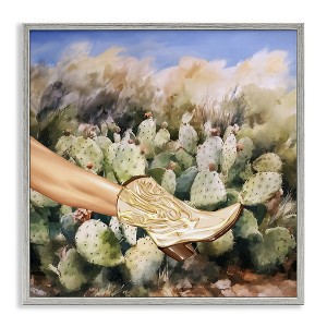 Stupell Industries Cowgirl Boot & Cactus Framed Giclee Art - 1 of 4