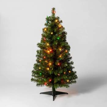 3' Pre-Lit Alberta Spruce Mini Artificial Christmas Tree Multicolor Lights - Wondershop™