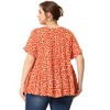 Agnes Orinda Women's Plus Size Polka Dots Casual Round Neck Flutter Sleeve Peplum Babydoll Blouses - 4 of 4