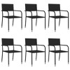 vidaXL Garden Dining Set Black Poly rattan and Steel Standard Stacking - 63" table length 6 - 3 of 4