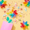 Blue Panda 12-Pack Rainbow Flower Pinwheels for Yard and Garden - Wind Spinners and Outdoor Party Favors for Kids - 3 of 4