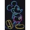 Juniors Womens Mickey & Friends Bright Neon Mickey Mouse Outline Mineral Wash Crop T-Shirt - 2 of 4