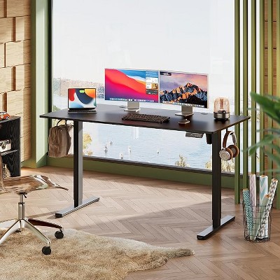 GALAXHERO 55" x 28" Electric Standing Desk Height Adjustable with 3 Height Memory Settings, Sit-Stand Computer Desk for Home Office, Black
