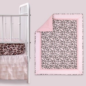 The Peanutshell Leopard Blush Baby Crib Bedding Set - Pink/Animal - 3pc - 1 of 4