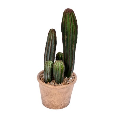 Vickerman 10.5" Artificial Green Cactus, Paper Pot.