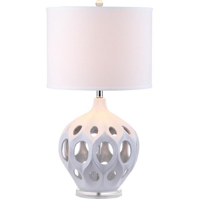 Regina White Ceramic 29-inch Table Lamp with Cotton Shade