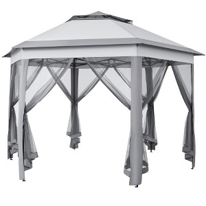Yaheetech 13×13 FT Hexagonal Pop-Up Canopy with Mesh Netting for Patio, Backyard Garden - 1 of 4