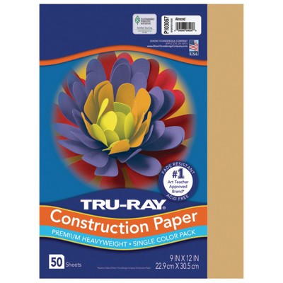 Tru-Ray CONSTRUCTION PAPER, 9" X 12", 50 SHEETS - ALMOND (Pack of 6)
