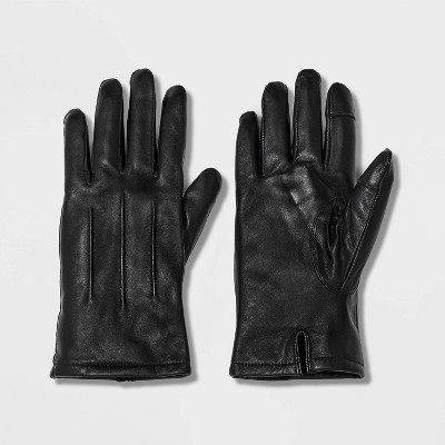 mens black leather gloves thinsulate