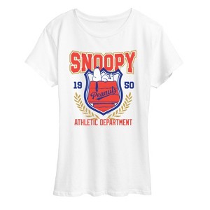Women's - Peanuts - Snoopy Athletic Dept -Women's Short Sleeve Graphic T-Shirt Short Sleeve Graphic T-Shirt - 1 of 4