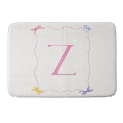 Deny Designs April Lane Art Simple Bow Monogram Memory Foam Bath Mat