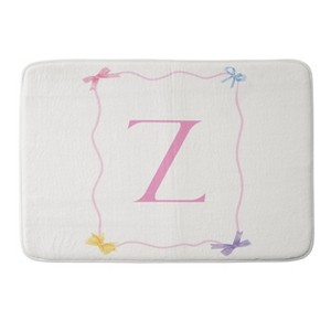Deny Designs April Lane Art Simple Bow Monogram Memory Foam Bath Mat - 1 of 4