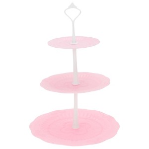 Unique Bargains Circular 3-Layer Cupcake Stand with Tiered Serving Tray for Pastries Donuts and Fruits - 1 of 4
