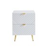 Probe Hues High Gloss Nightstand with 2 Drawer and Wave-pattern Detailing - 3 of 4
