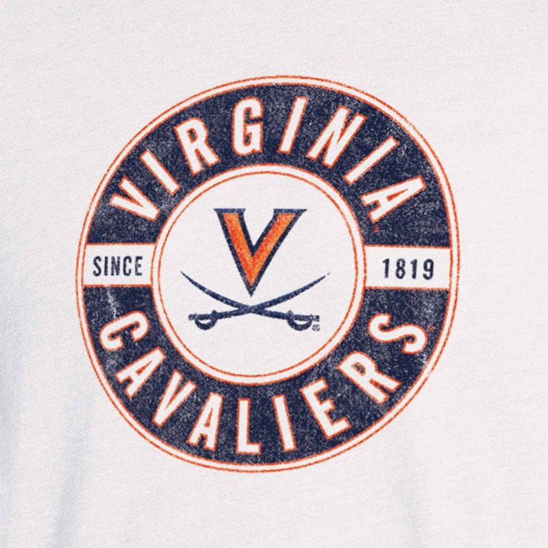 NCAA Virginia Cavaliers Men&#39;s White Biblend T-Shirt, 3 of 4