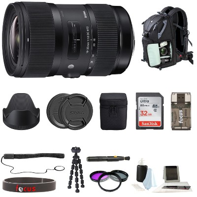 Sigma 18-35mm f/1.8 DC HSM Art Lens for Canon DSLR Cameras Bundle