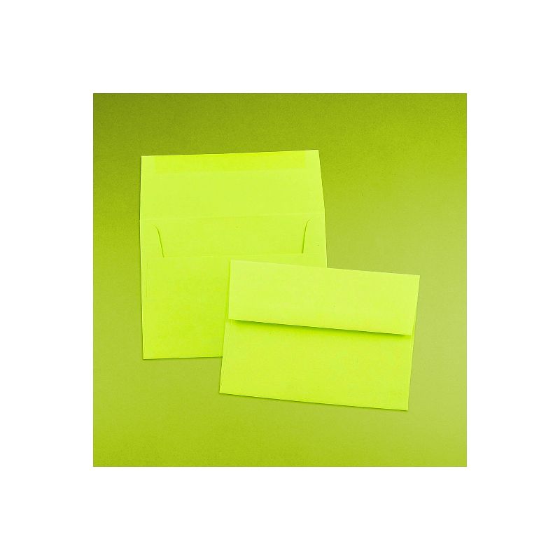 JAM Paper A6 Colored Invitation Envelopes 4.75 x 6.5 Ultra Lime Green 52610H, 4 of 5