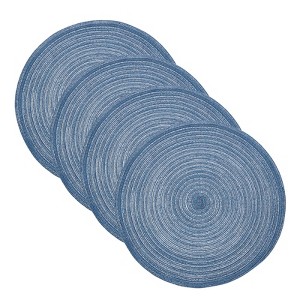 Unique Bargains Woven Braided Washable Decorative Round Placemat 4 Pcs - 1 of 4