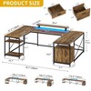 GustoWave U Shaped Desk with Storage Shelves, 79" Reversible L Shaped Desk, Corner Computer Desk with Monitor Stand and Drawers - 3 of 4