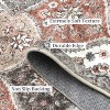 Vintage Washable Door Mat Small Farmhouse Floral Accent Rugs with Non-Slip Backing, Stain-Resistant Oriental Indoor Carpet - 4 of 4