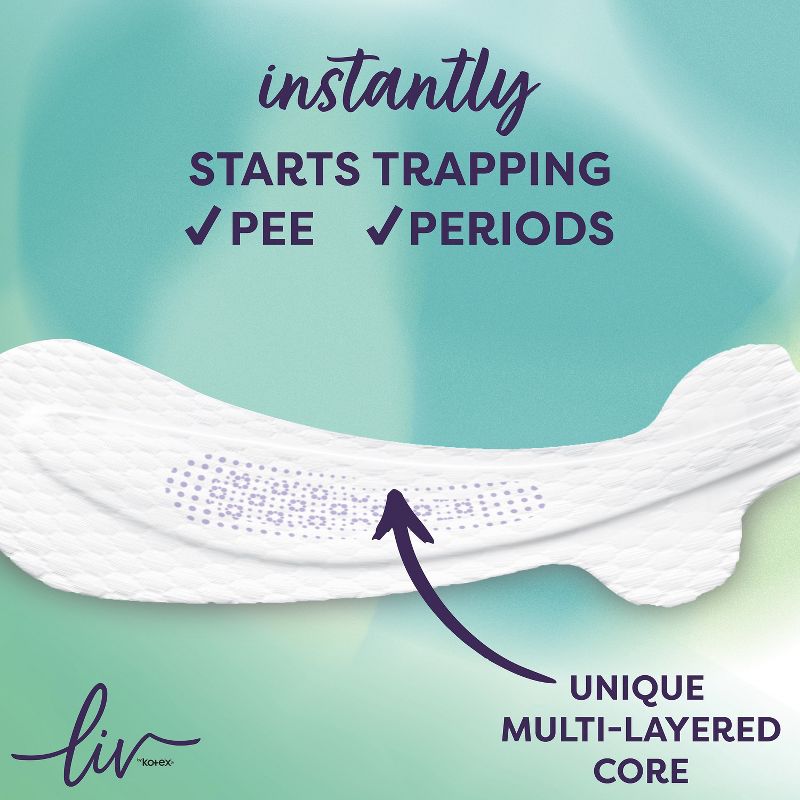 Liv by Kotex Period &#38; Pee Thong Shaped Panty Liners - Regular Length - 50ct, 6 of 8