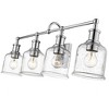 Bryant 4-Light Matte Black Vanity Light - Nautical Charm for Bath Spaces, Dimmable, Steel Frame - 2 of 4