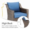 Belord 3PCS Outdoor Swivel Glider Chairs with Side Table, Patio Brown Wicker Swivel Chairs with 2-Layer Tempered Glass Top Rattan Side Table - 3 of 4