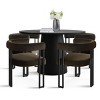 5-piece Black Round Dining Table Set for 4, Dining Chairs Set of 4 and 46" Manufactured Grain Round Dining Table, Dining Room Furniture-Maison Boucle - 2 of 4