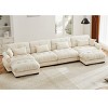 Modern 2 Seater Sofa With Ottoman, Sectional Sofas Large With 2 Ottoman, Large L Shape Sofa With Waist Pillow And Throw Pillows-Cuddlewood - 2 of 4