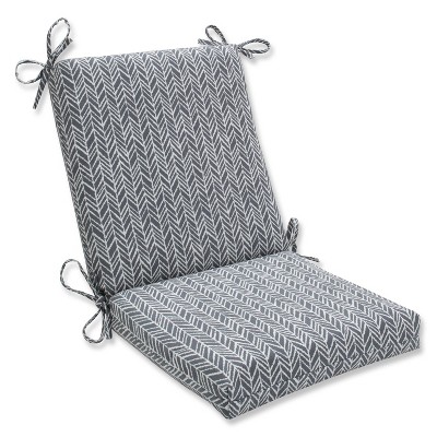 Outdoor/Indoor Herringbone Slate Squared Corners Chair Cushion - Pillow Perfect