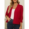 Women's 3/4 Sleeve Open Front Cropped Cardigan Sweater Elegant Shrugs for Women - 2 of 4