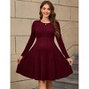 Coolmee Womens Maternity Dress Rib Knit Long Sleeve Pregnancy Midi Dresses Casual Crewneck Pregnant Sweater Dress - 2 of 4