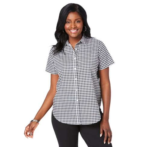 Jessica London Women's Plus Size Short Sleeve Stretch Cotton