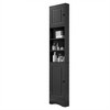 TIRAMISUBEST Multi-Functional Corner Cabinet Tall Bathroom Storage Cabinet with Two Doors and Adjustable Shelves, Open Shelf, Black - 4 of 4