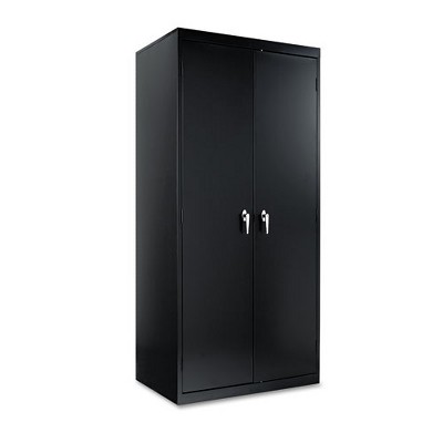 Alera 78" Black Heavy-Duty Steel Storage Cabinet with Adjustable Shelves