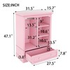 Kumasinova Pink Children's Wardrobe Cabinet,Wardrobe with Hanging Rod,Open shelves,1 large drawer,Armoire Wardrobe Closet for Bedroom,Rounded Corners - 3 of 4