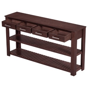 Gulches Stylish Entryway Console Table - Vintage Minimalist, 4 Drawers, 2 Shelves, for Living Rooms - 1 of 4