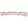 3-Piece Velvet Sofa Sets Contemporary Home Theater Seating Upholstered Couch Set for Living Room - Morden Fort - 2 of 4