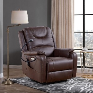 Whisen Bonded Leather 139° Recliner & Single Sofa Chair with Vibration Massage & Heating - 1 of 4